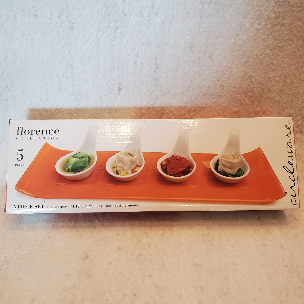 Florence Collection Circleware 5 PC Tasting Spoon Set, NIB